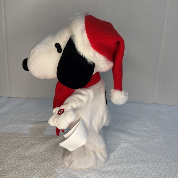 Peanuts Snoopy Holiday dancing Plush musical Red Scarf and Santa Hat - Picture 3 of 7